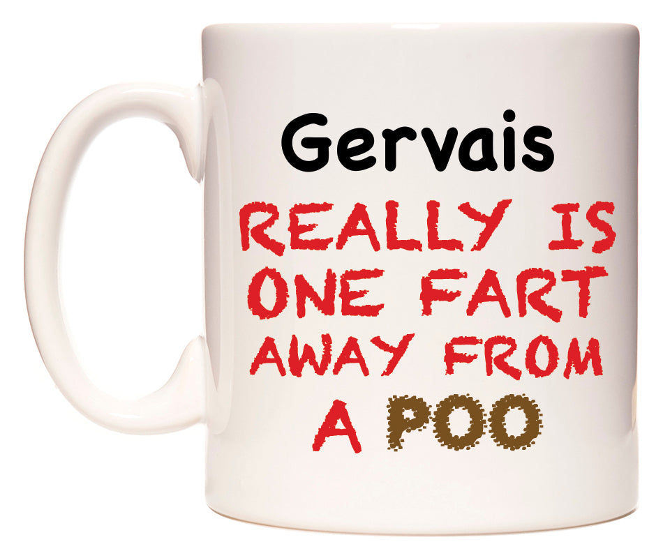 This mug features Gervais Really is ONE Fart Away from A Poo