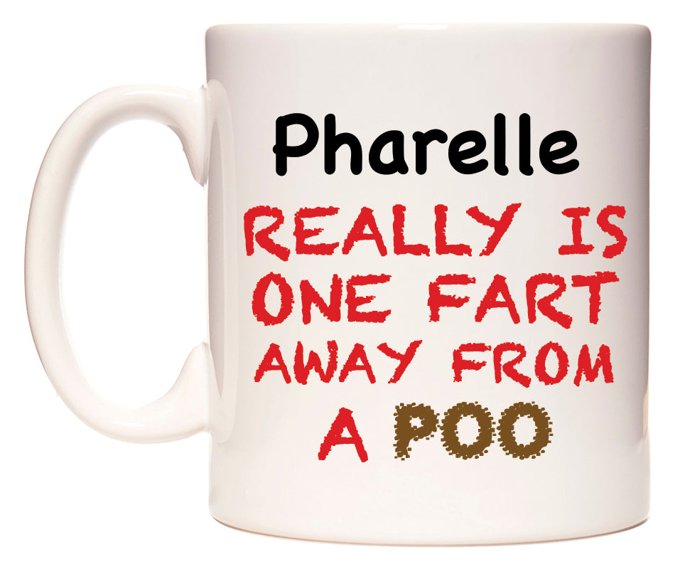This mug features Pharelle Really is ONE Fart Away from A Poo