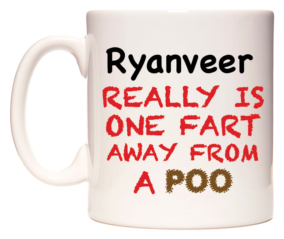 This mug features Ryanveer Really is ONE Fart Away from A Poo