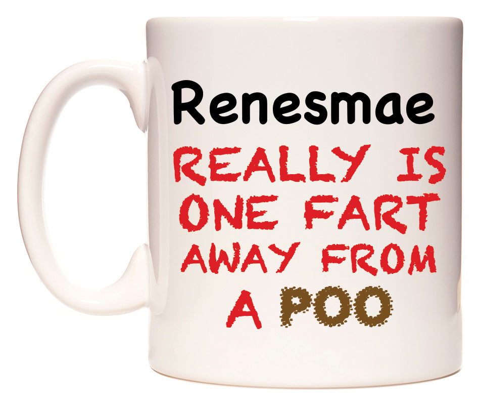 This mug features Renesmae Really is ONE Fart Away from A Poo