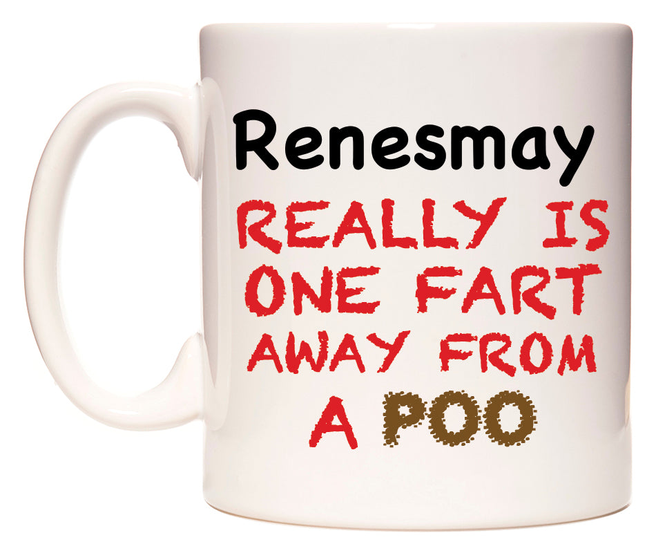 This mug features Renesmay Really is ONE Fart Away from A Poo