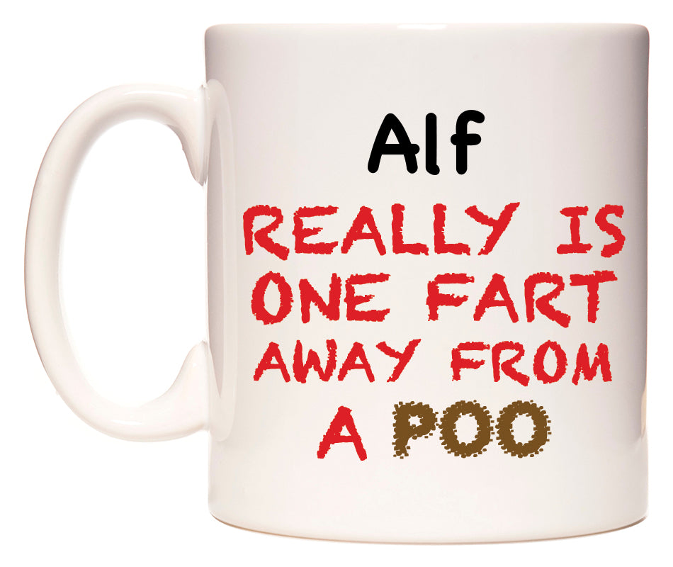 This mug features Alf Really is ONE Fart Away from A Poo
