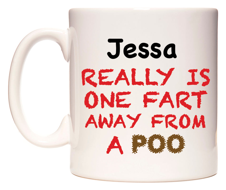 This mug features Jessa Really is ONE Fart Away from A Poo