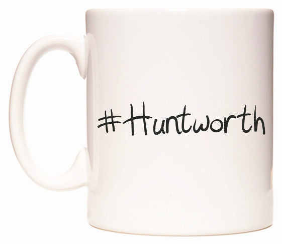 This mug features #Huntworth