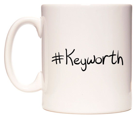 This mug features #Keyworth