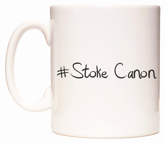This mug features #Stoke Canon