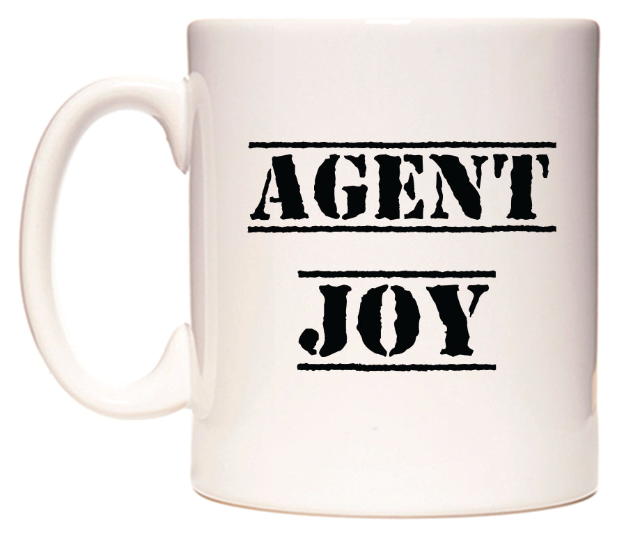 This mug features Agent Joy