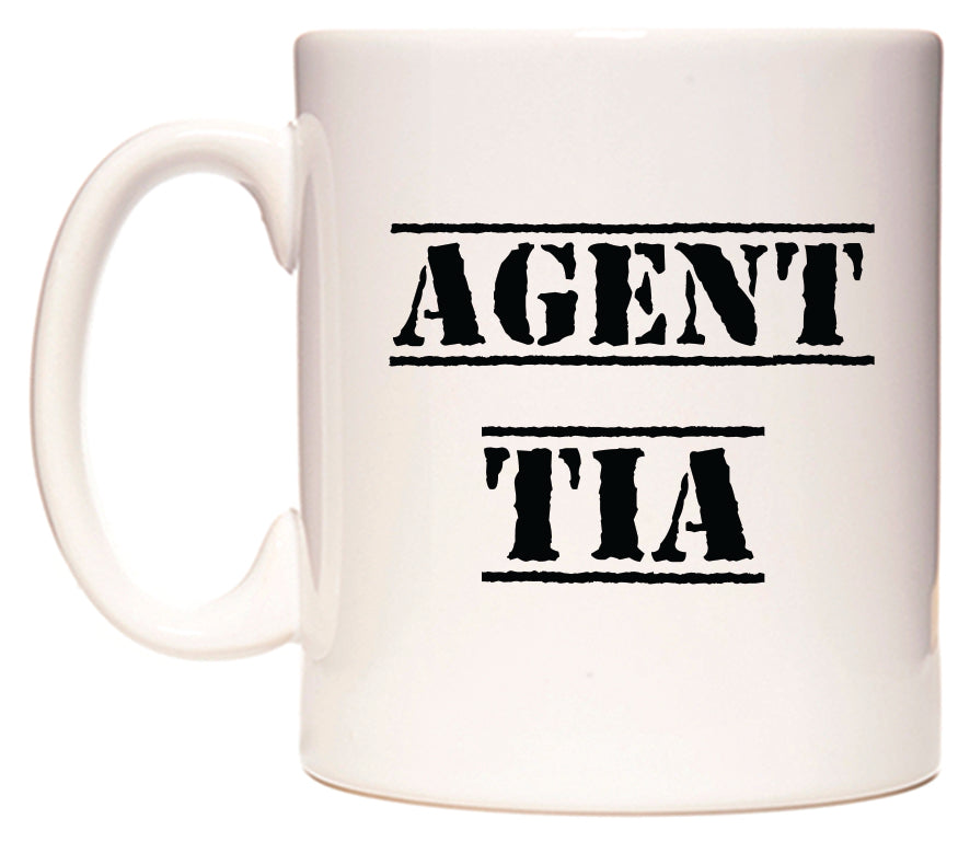 This mug features Agent Tia