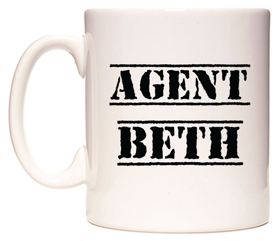 This mug features Agent Beth