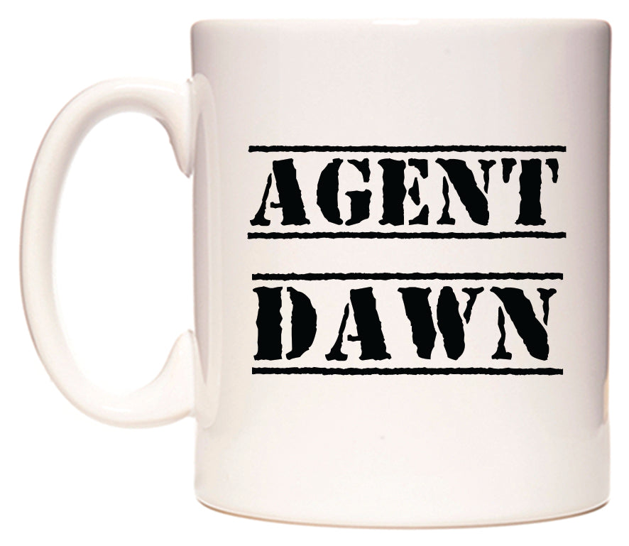 This mug features Agent Dawn