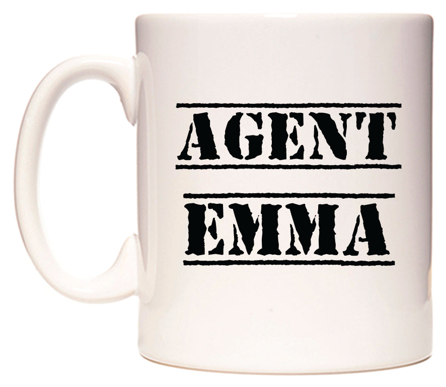 This mug features Agent Emma