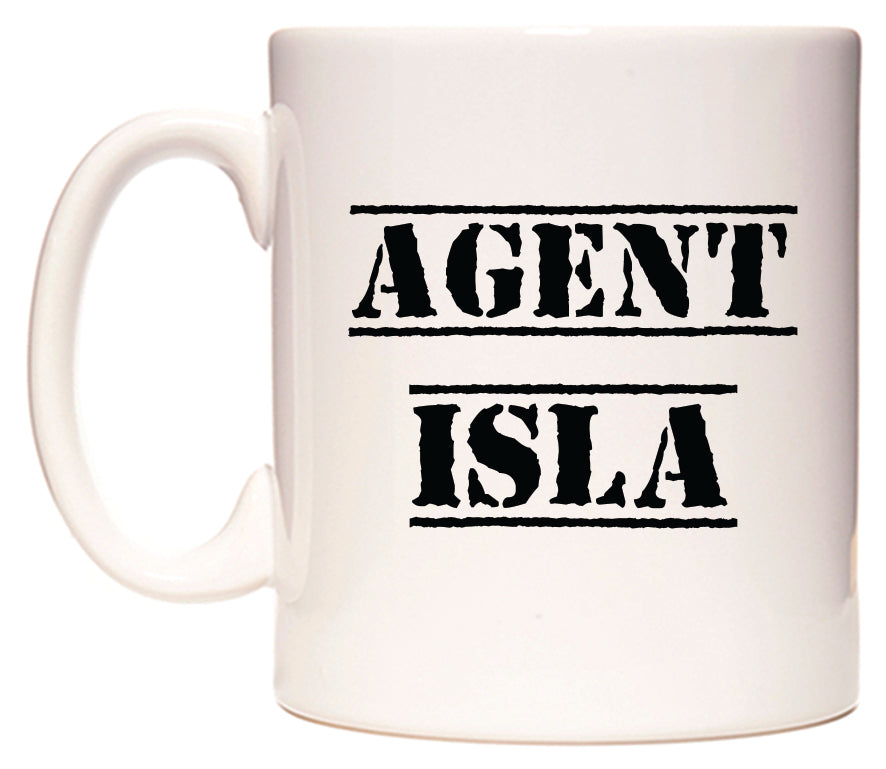This mug features Agent Isla