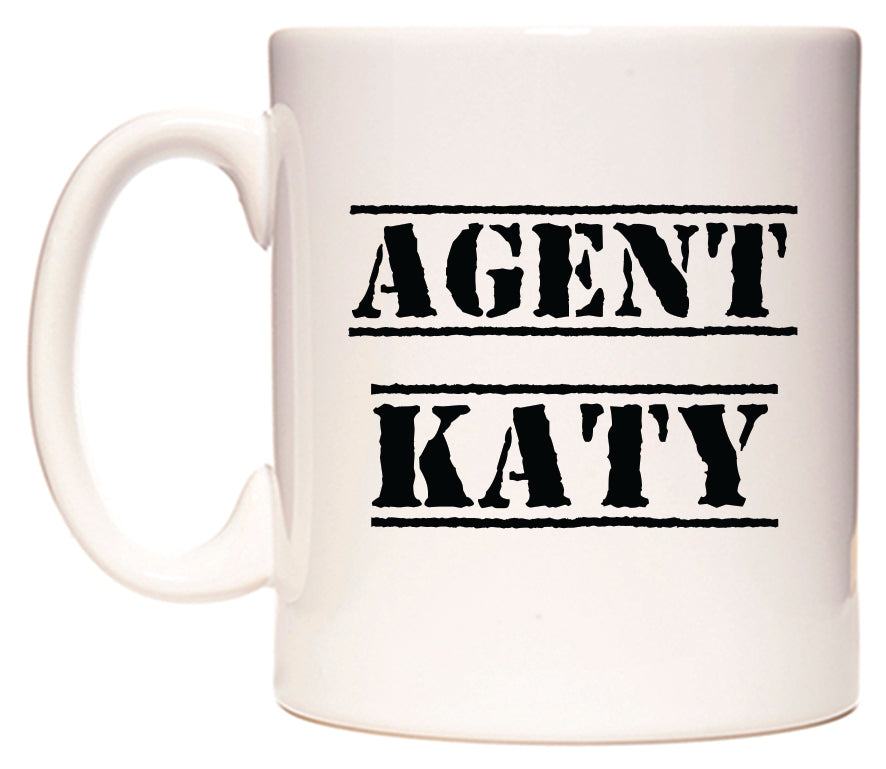 This mug features Agent Katy
