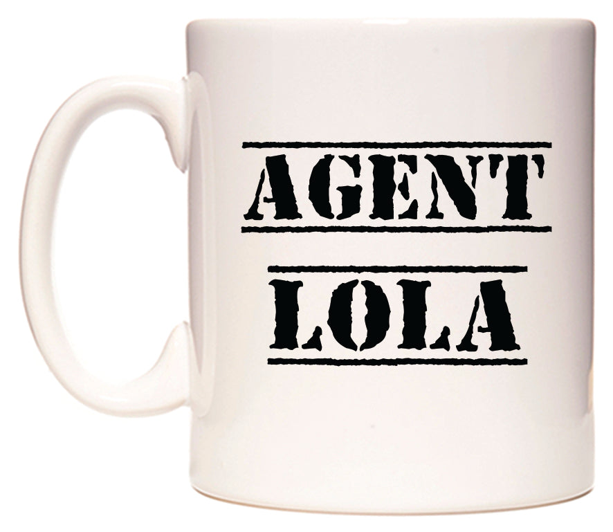 This mug features Agent Lola