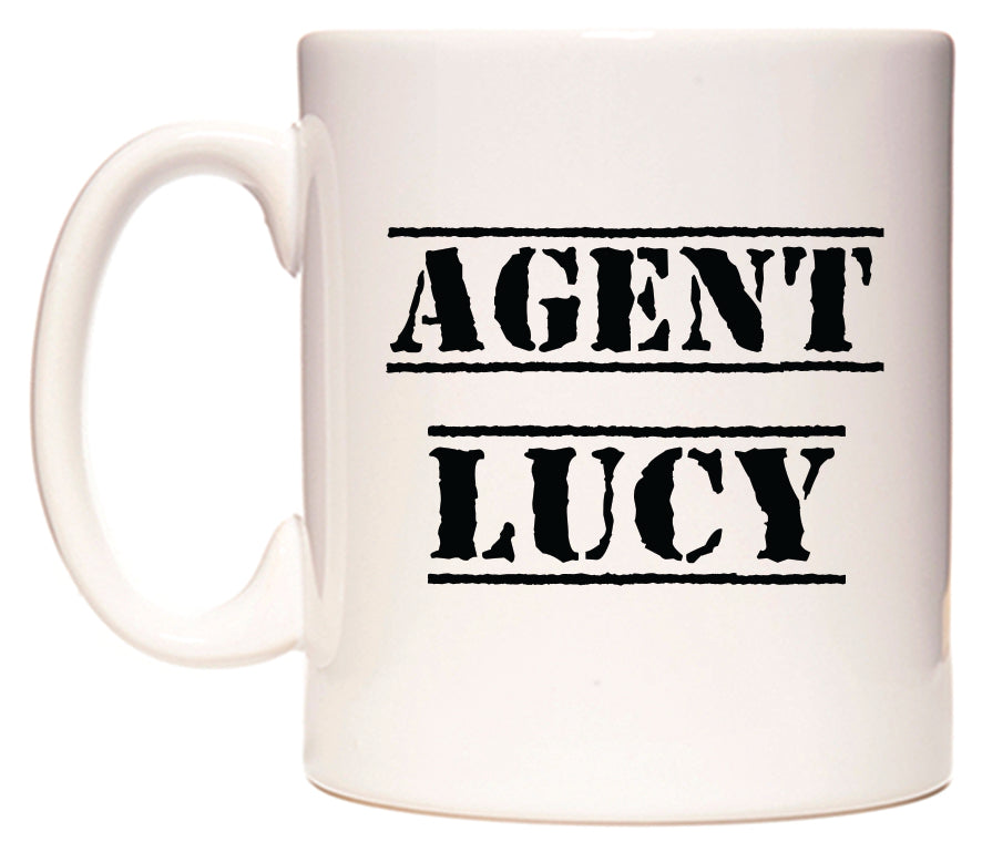 This mug features Agent Lucy