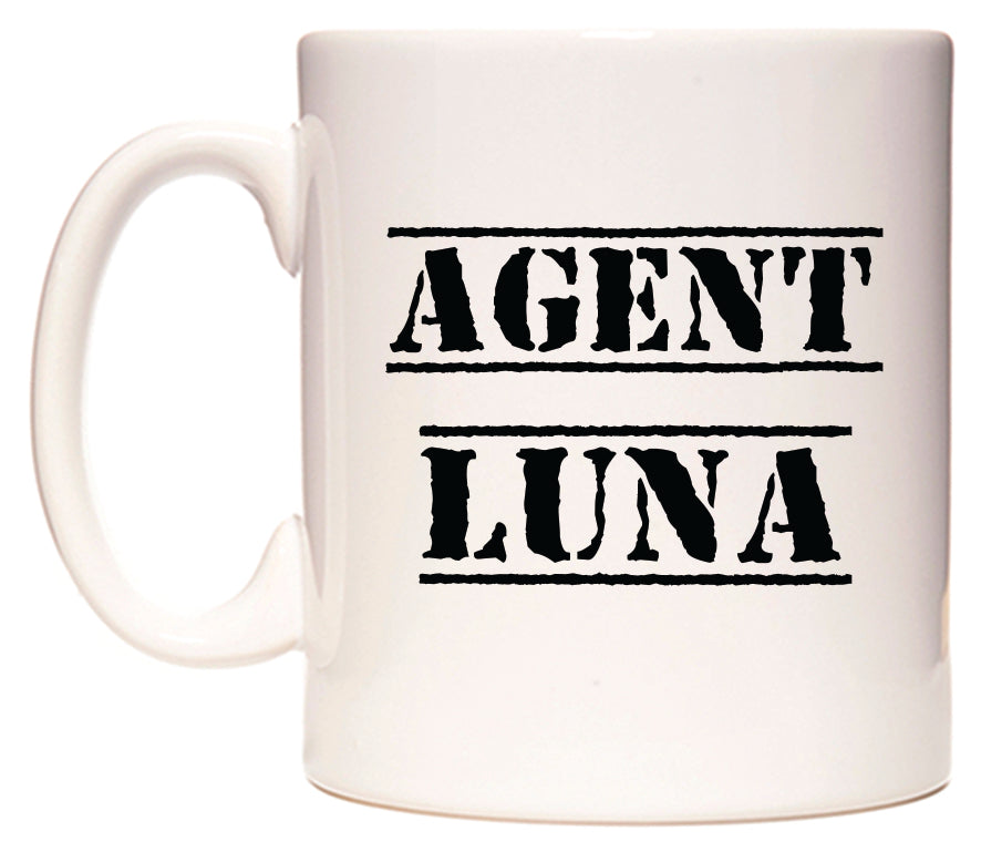 This mug features Agent Luna