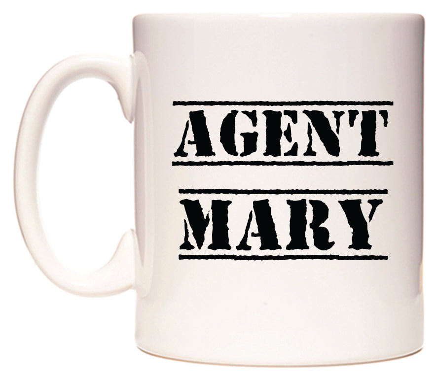 This mug features Agent Mary