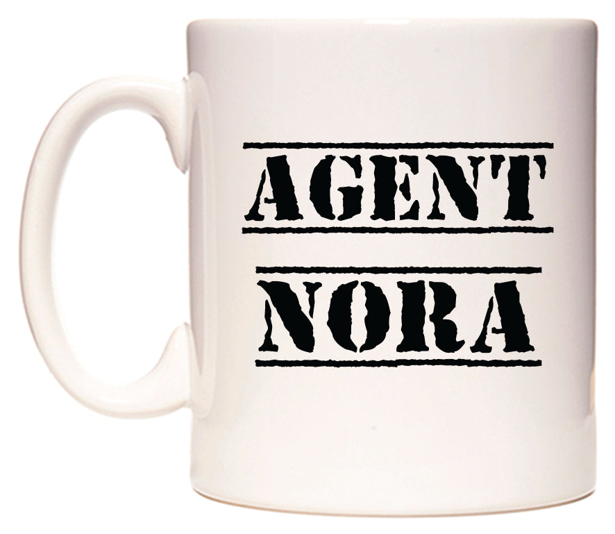 This mug features Agent Nora
