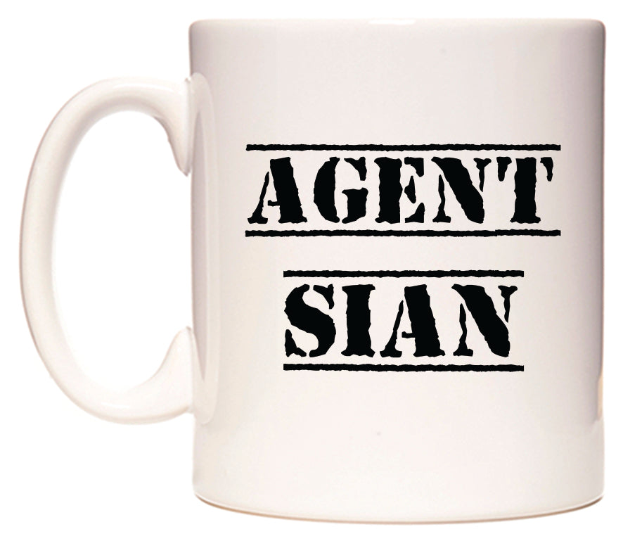 This mug features Agent Sian