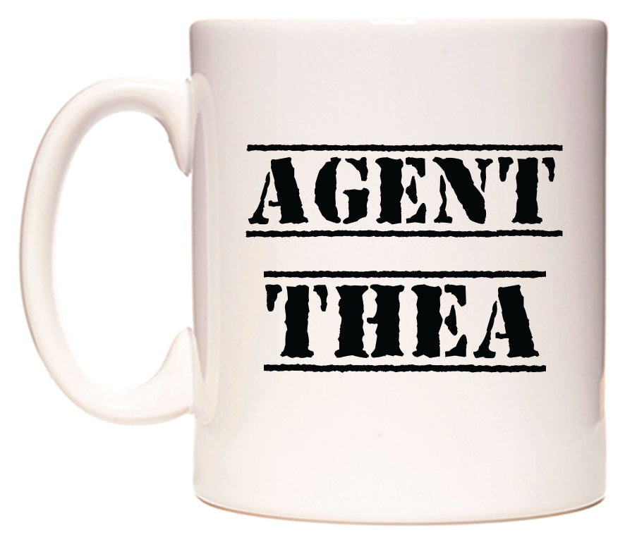 This mug features Agent Thea