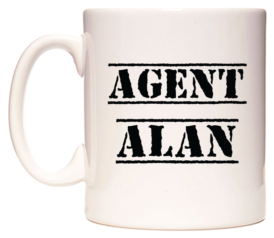 This mug features Agent Alan