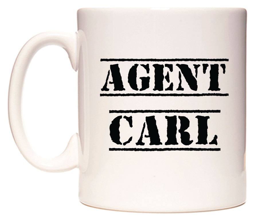 This mug features Agent Carl