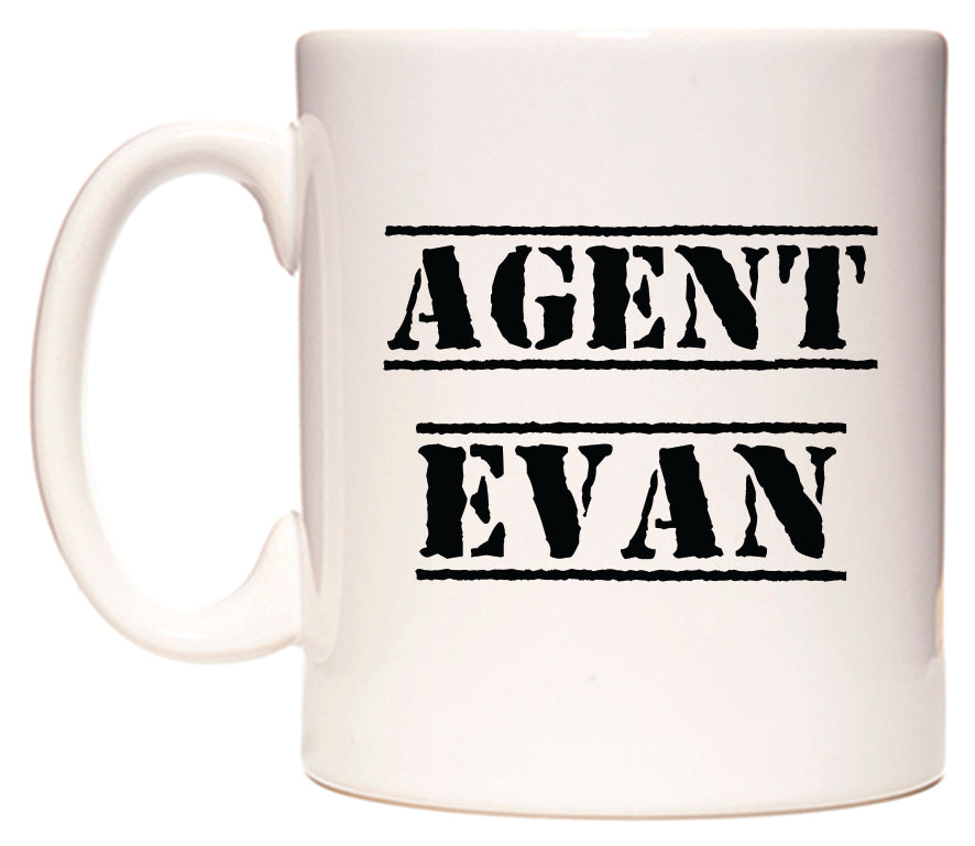 This mug features Agent Evan