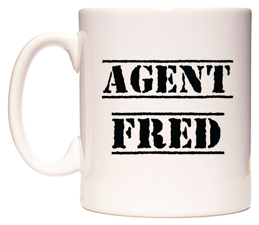 This mug features Agent Fred