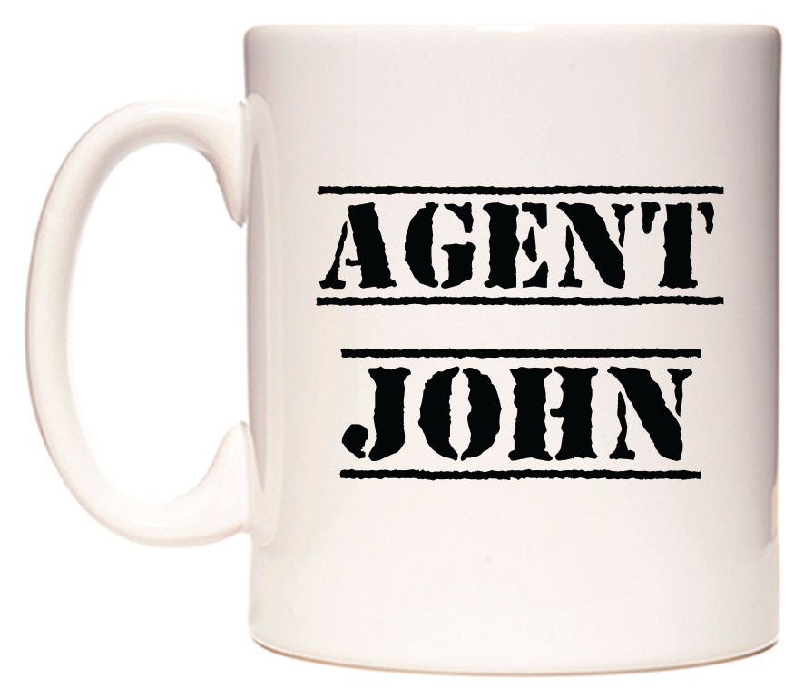 This mug features Agent John
