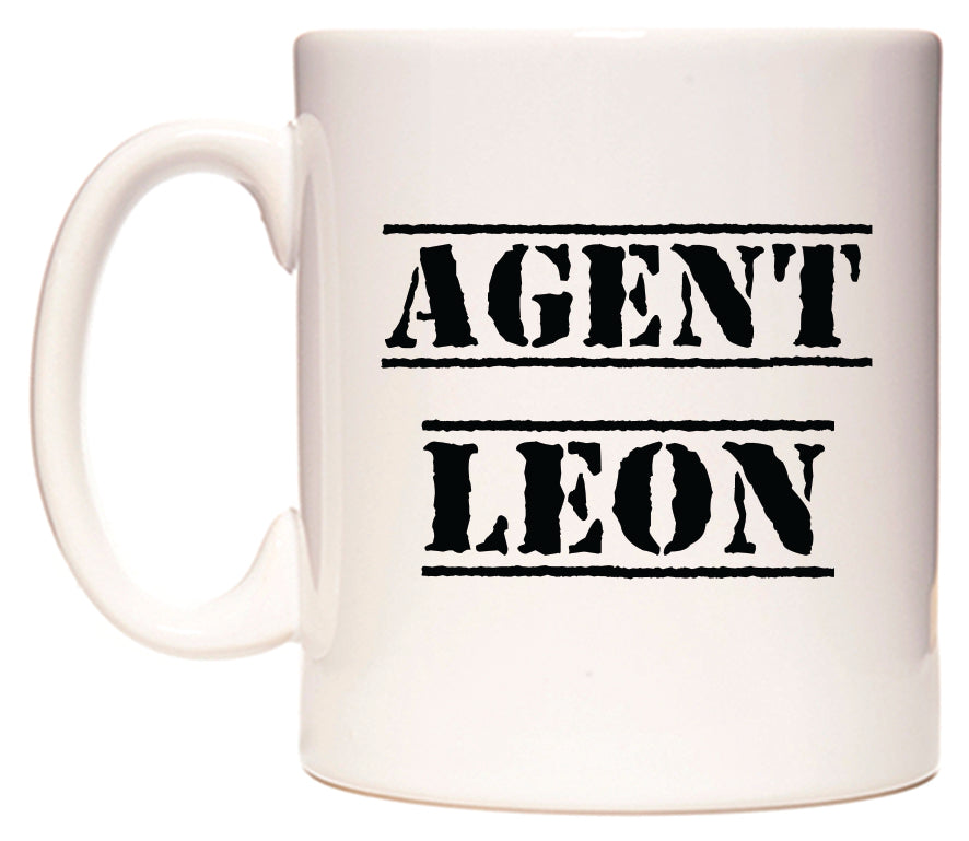 This mug features Agent Leon