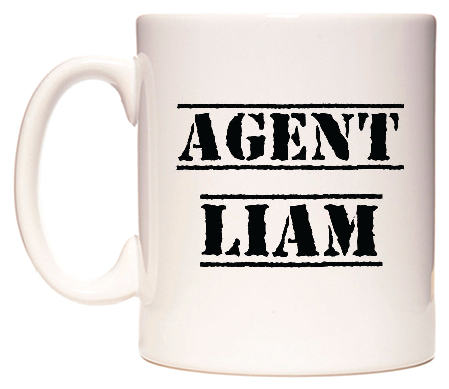 This mug features Agent Liam