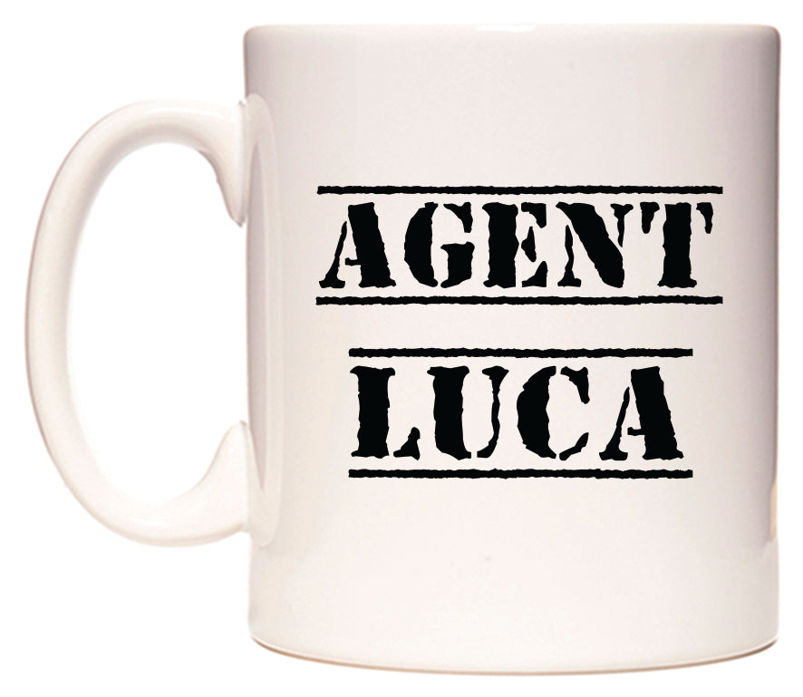 This mug features Agent Luca