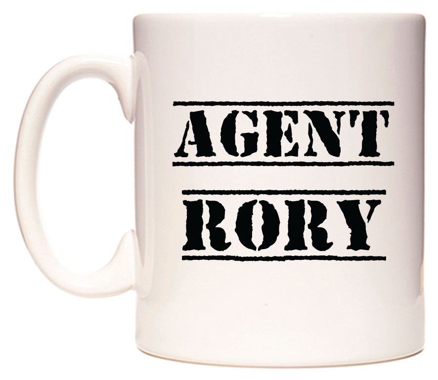 This mug features Agent Rory