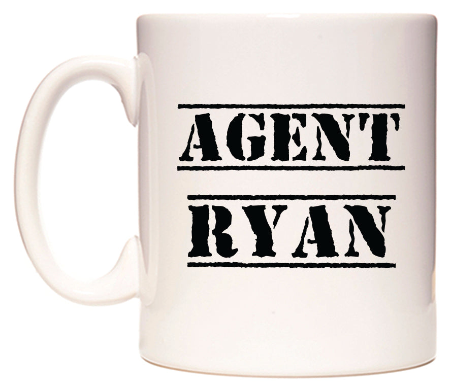 This mug features Agent Ryan