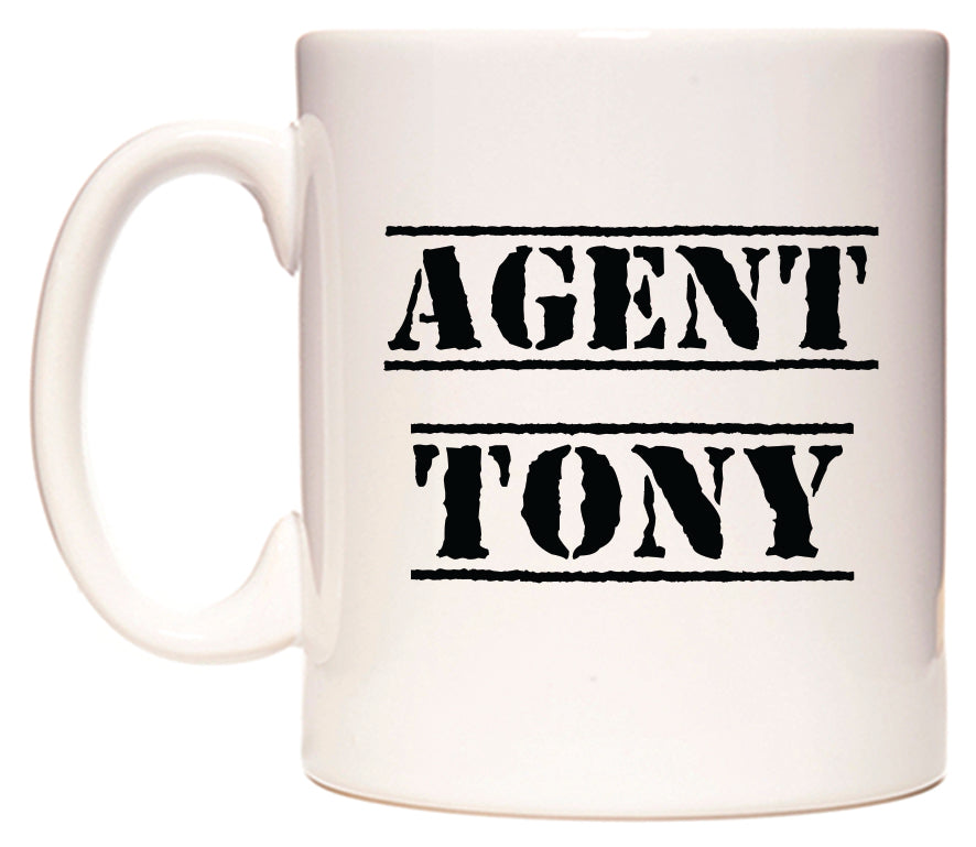 This mug features Agent Tony