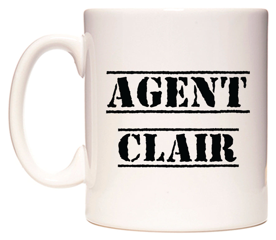 This mug features Agent Clair