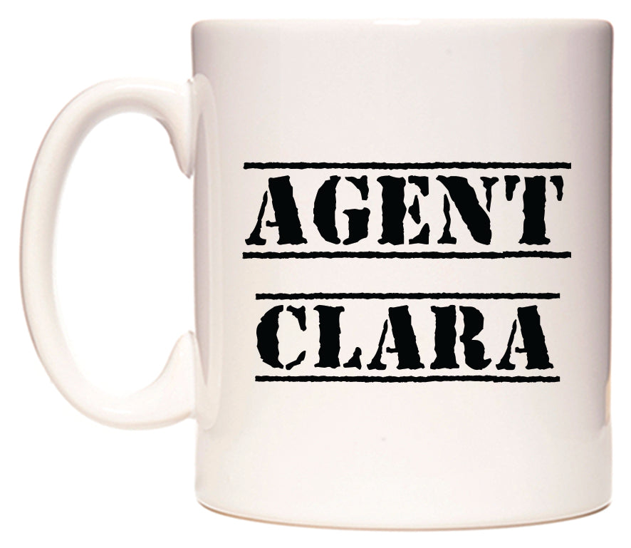 This mug features Agent Clara