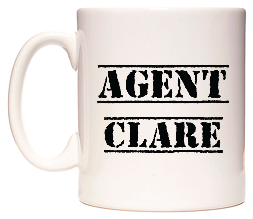 This mug features Agent Clare