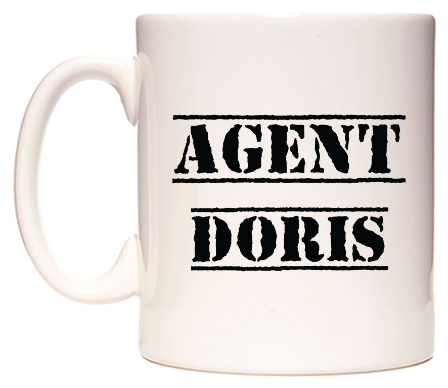 This mug features Agent Doris