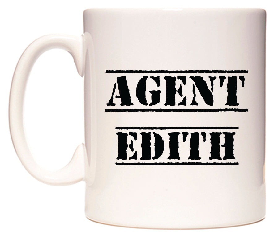 This mug features Agent Edith