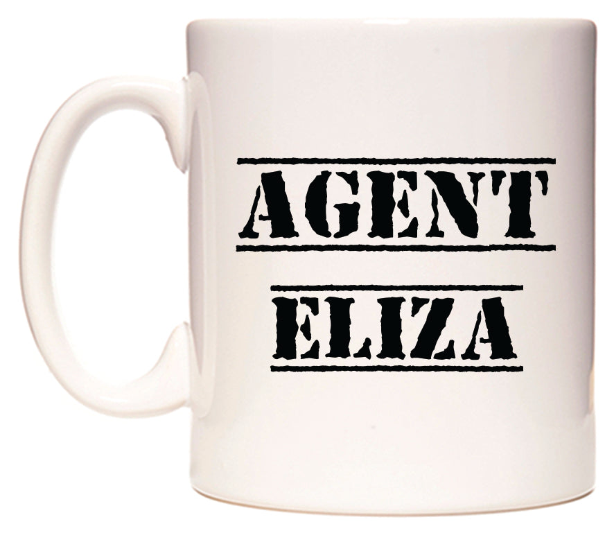 This mug features Agent Eliza