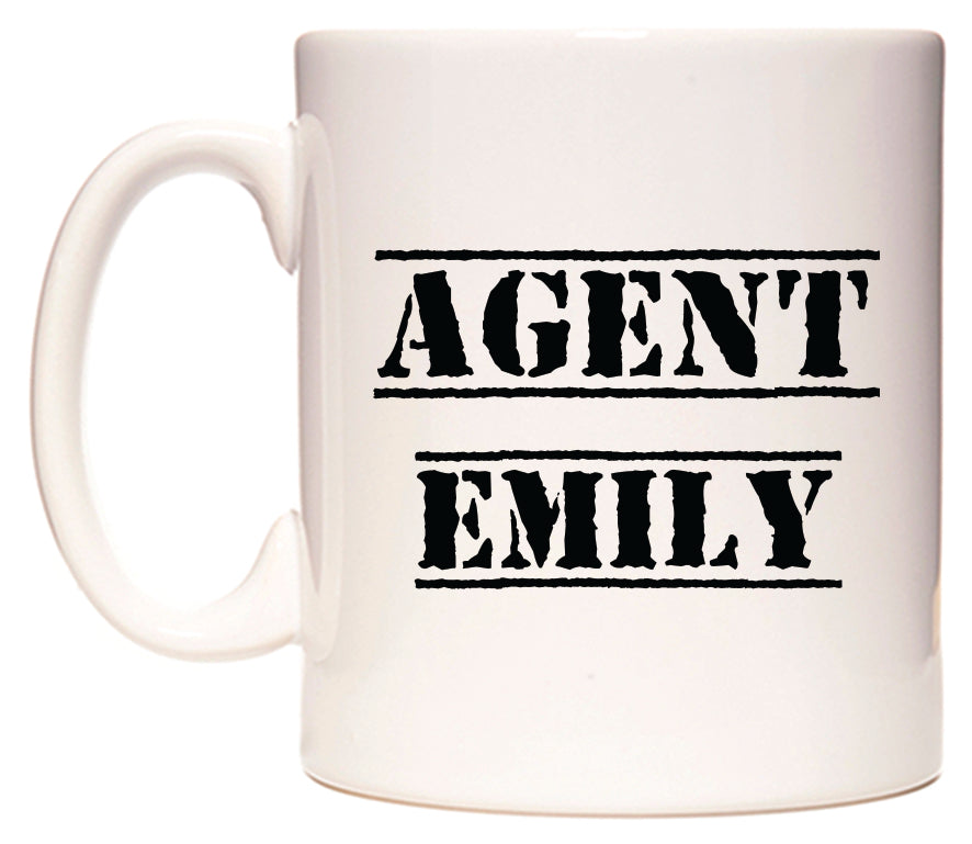 This mug features Agent Emily