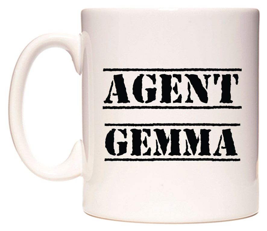 This mug features Agent Gemma
