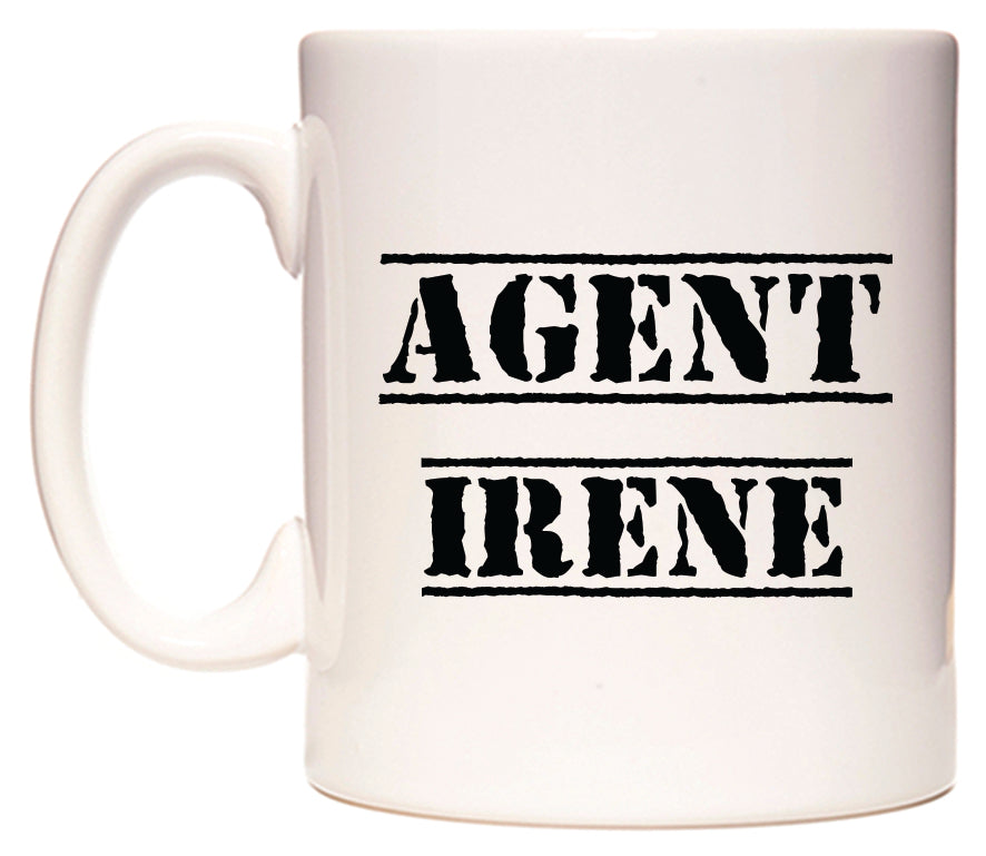 This mug features Agent Irene