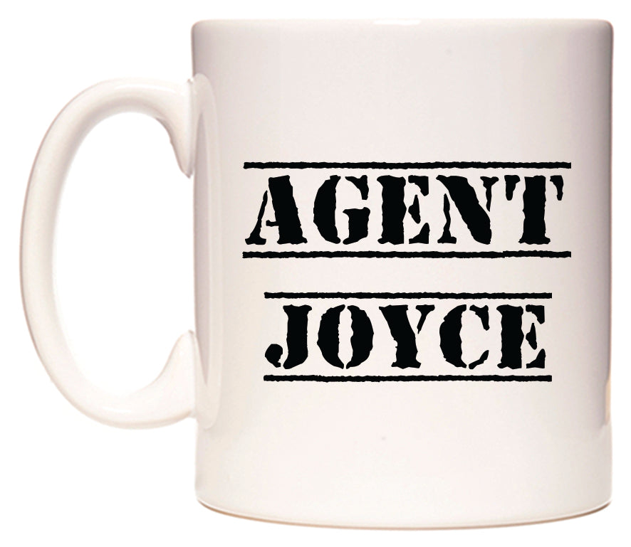 This mug features Agent Joyce