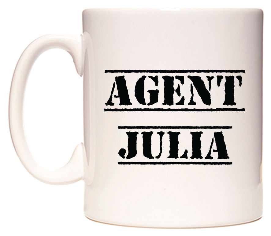 This mug features Agent Julia