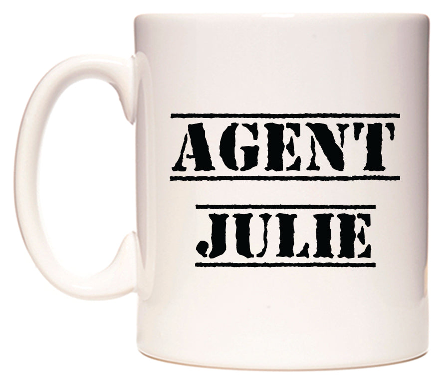 This mug features Agent Julie