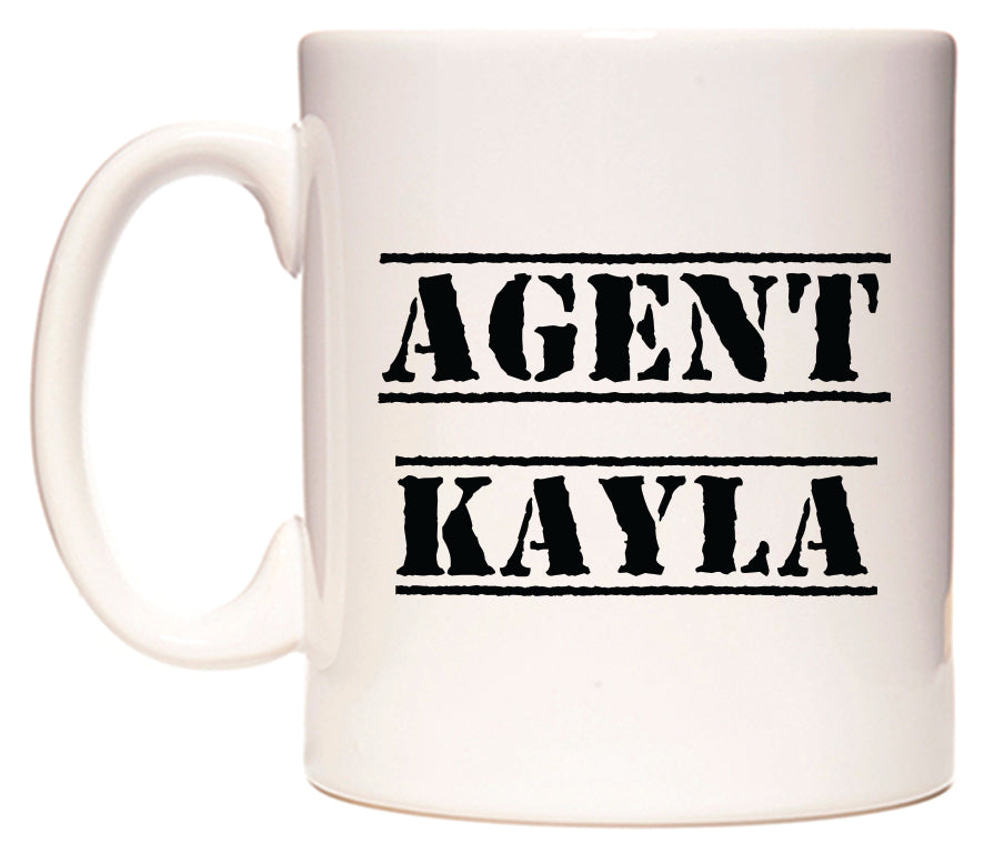This mug features Agent Kayla