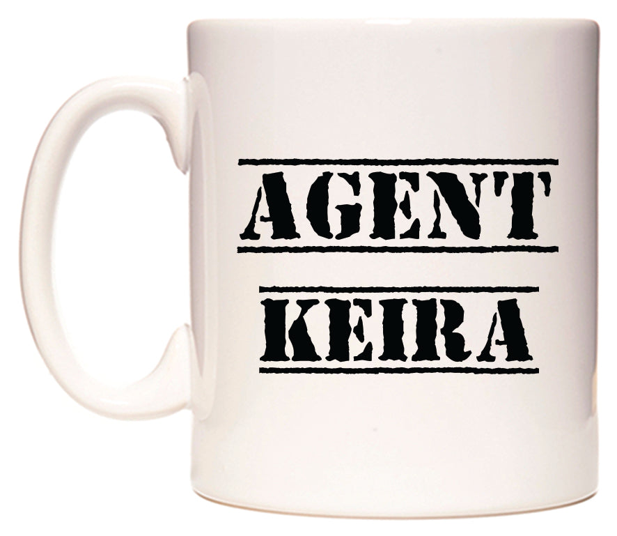 This mug features Agent Keira