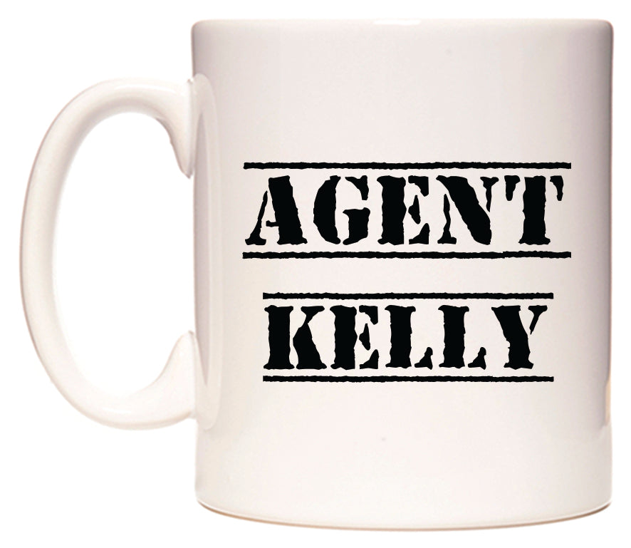 This mug features Agent Kelly